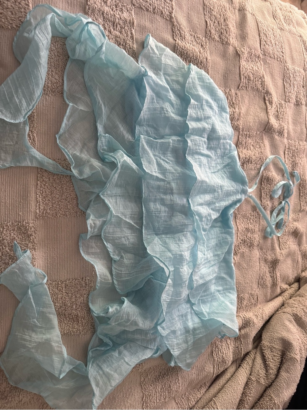 Light Blue Ruffled Halter Too